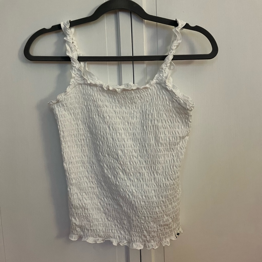 Abercrombie Kids White Ruffled Tank Top